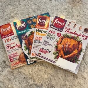 Food Network Magazine Thanksgiving Bundle 4 Issues (Nov 2013, 2014, 2017, 2018)